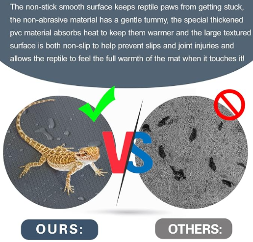 Vodolo Bearded Dragon Tank Accessories, Reptile Terrarium Carpet Substrate for Leopard Gecko, Lizard, Iguana, Snake, Tortoise, Non-Adhesive Reptile Habitat Bedding(118inch)