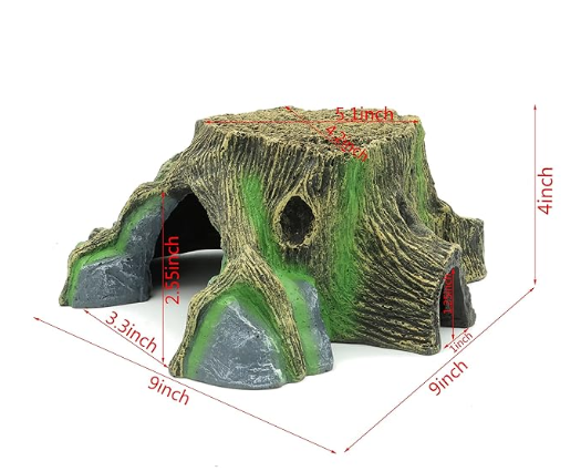 JIHAQUA Resin Large Turtle Tank Accessories Reptile Hideouts Cave Habitat Decor for Gecko Leopard Lizards Toad