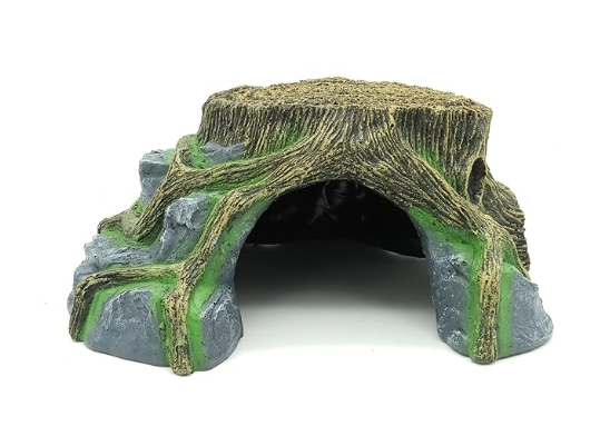 JIHAQUA Resin Large Turtle Tank Accessories Reptile Hideouts Cave Habitat Decor for Gecko Leopard Lizards Toad