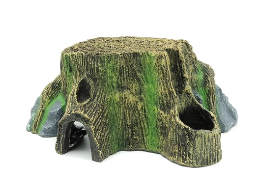 JIHAQUA Resin Large Turtle Tank Accessories Reptile Hideouts Cave Habitat Decor for Gecko Leopard Lizards Toad