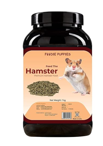 Foodie Puppies Premium Hamster Food Pellets Highly Nutritious Diet Essential Ingredients for a Healthy and Active Lifestyle for Your Hamster (1kg)