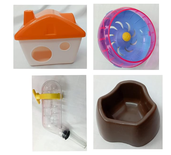 Jainsons Pet Products Hamster Cage and Habitats, Small Animal Houses for Hamster Gerbile Rat with Exercise Wheel, Hide Out, Water Bottle, Food Bowl with Removal Tray (Height: 14 inch)