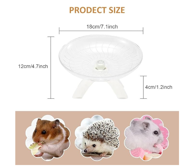 Hamster Wheel 7'' Hamster Running Wheel with Anti-Slip Stand Noise-Free Hamster Wheel Hamster Activity Toys