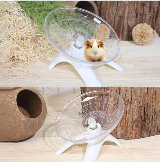 Hamster Wheel 7'' Hamster Running Wheel with Anti-Slip Stand Noise-Free Hamster Wheel Hamster Activity Toys
