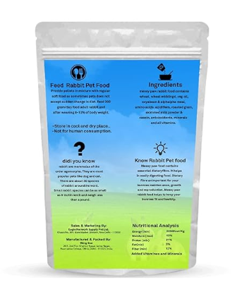 Maisy Paw Premium Rabbit Food, Nutritionist Choice (ISO 9001 Certified), Added Vitamins & Minerals (1200 g, Pack of 1)