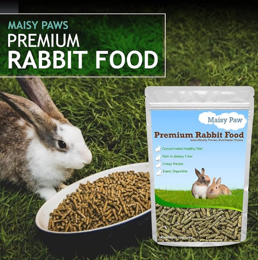 Maisy Paw Premium Rabbit Food, Nutritionist Choice (ISO 9001 Certified), Added Vitamins & Minerals (1200 g, Pack of 1)