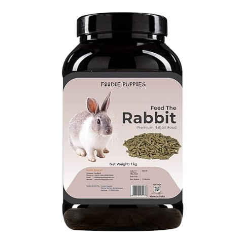 Foodie Puppies Rabbit Food Dry Pellets 1Kg, Highly Premium Nutritious Diet | Suitable for All Type Rabbit | Adult Pellet Rabbit Food,Nutritionist Choice