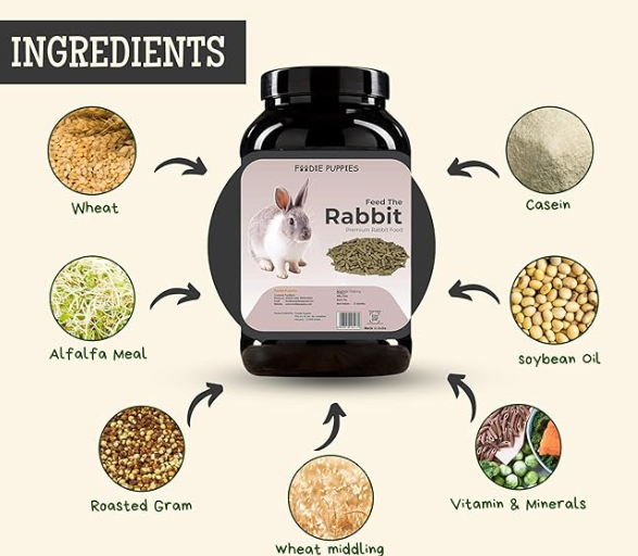 Foodie Puppies Rabbit Food Dry Pellets 1Kg, Highly Premium Nutritious Diet | Suitable for All Type Rabbit | Adult Pellet Rabbit Food,Nutritionist Choice