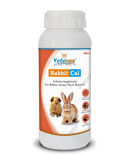 VETENEX Rabbit Cal - Calcium Tonic Supplement for Rabbit, Guinea Pig & Hamsters - 500 ML