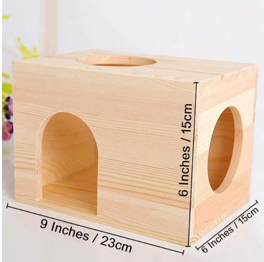 Western Era Wooden HideHouse Hut Hammock Sleeping Cabin Cage Accessory Toy for Hamsters, Hedgehog, SugarGlider, Birds, Small Rabbit, Small Guinea Pig