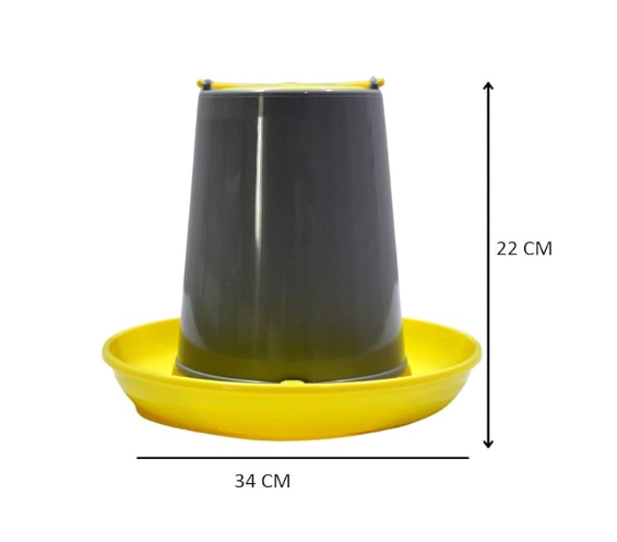 Poultry Food Feeder, Size: (34X22 cm) (LXH), Automatic Hen & Chicken Poultry Food Feeder and All Other Types of Birds (4KG Capacity) (Yellow)