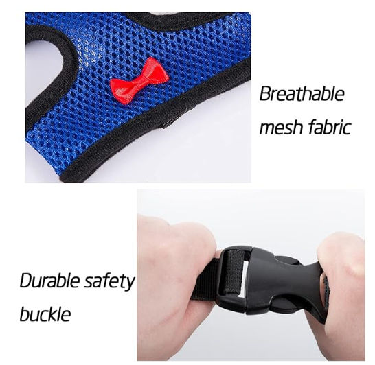 4 Pcs Adjustable Chicken Harness with Leash- 4 Styles Comfortable Hen Vest Breathable Mesh Training Harness and Leash for 2.5-3.6 Lb Duck Goose Hen Small Pets