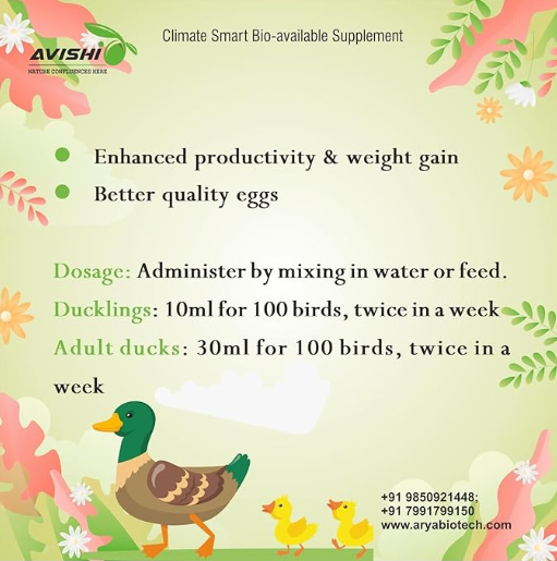 Avishi Promax for Ducks (500 ml) Health Supplement for Weight Gain, Better Quality Eggs with Protein and Asparagus for Duck Bird