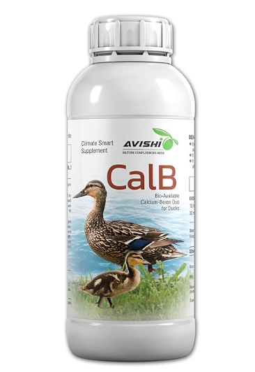 Avishi CalB Calcium-Boron (250 ML) Active Calcium for Ducks, Organic Supplement for Strong Bones, Fast Wound Healing and Embryonic Development in Duck Birds
