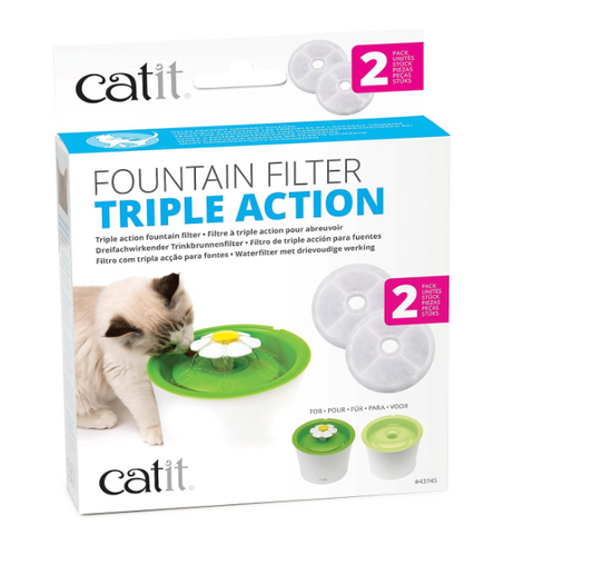 43745 CATIT 2.0 TRIPLE ACTION CAT FOUNTAIN WATER SOFTENING FILTER 2/ PCS