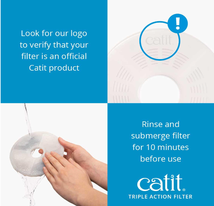 43745 CATIT 2.0 TRIPLE ACTION CAT FOUNTAIN WATER SOFTENING FILTER 2/ PCS